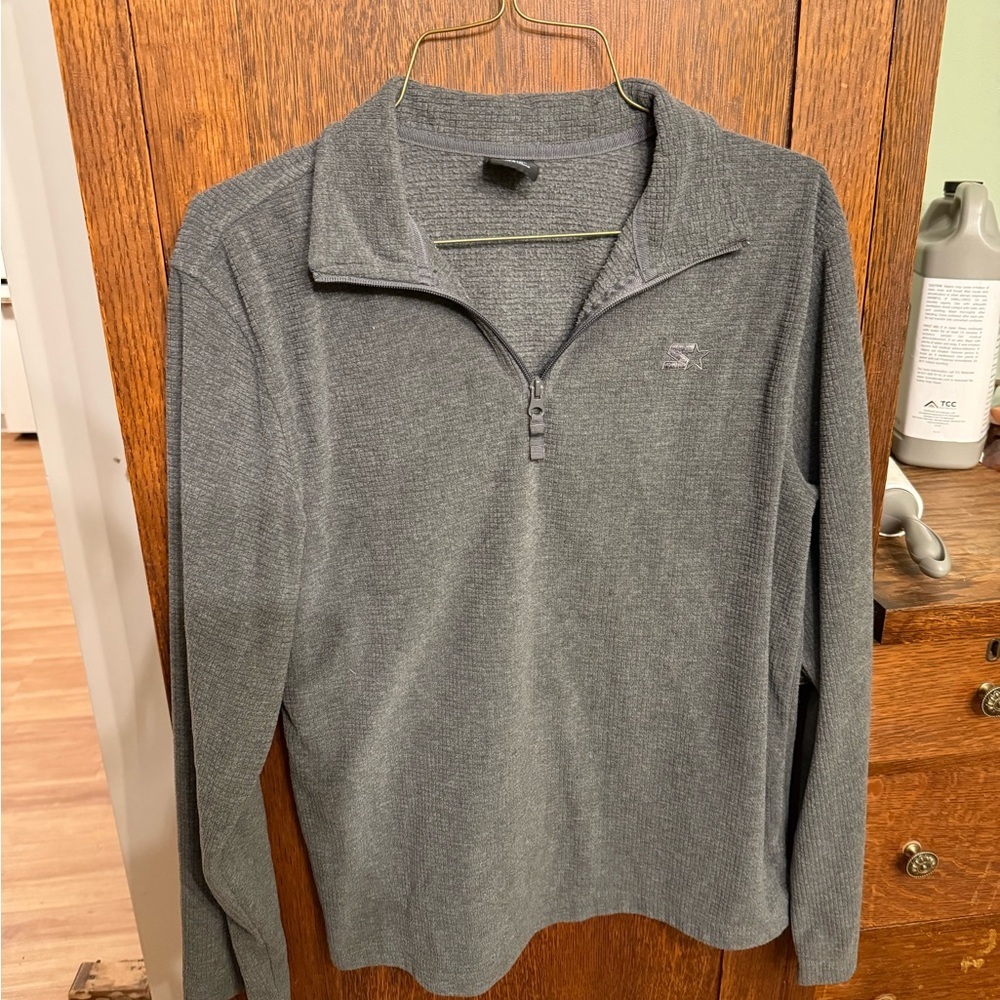 Vintage starter Gray Quarter-Zip Pullover‎